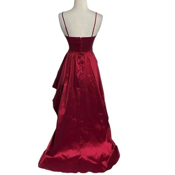 B. SMART‎ dress women’s size 3 sexy red spaghetti strap hi/low formal - Picture 2 of 9